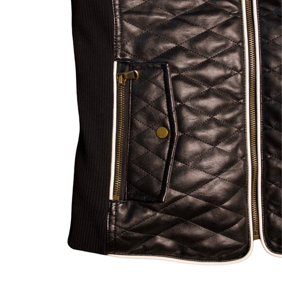 Böhme Quilted Faux Leather Vest – Black – XS - Picture 7 of 13